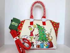 Loungefly Dr. Seuss How The Grinch Stole Christmas Tree Trio Satchel Bag Purse