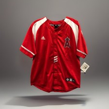 NOS MLB MLBPA Anaheim Angels Mark Trumbo #44 Red Adidas Jersey Size L 14/16 New