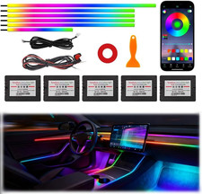 Acrylic Interior Car Ambient Lighting, Interior RGB LED Strip Kit with Music Syn