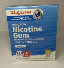 WALGREENS NICOTINE GUM 4MG ORIGINAL 110 PCS-ONE SEALED BOX 4 MG Exp 10/2026