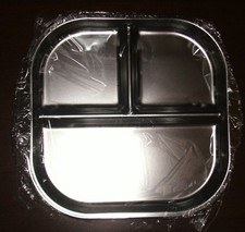 2 Stainless Steel Kids/Snack Plates w/3 Divided Sections  removable sleeves