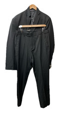 WULFUL Men 2 Piece Slim Fit Suit Set One Button Blazer Jacket Pants Size M Black