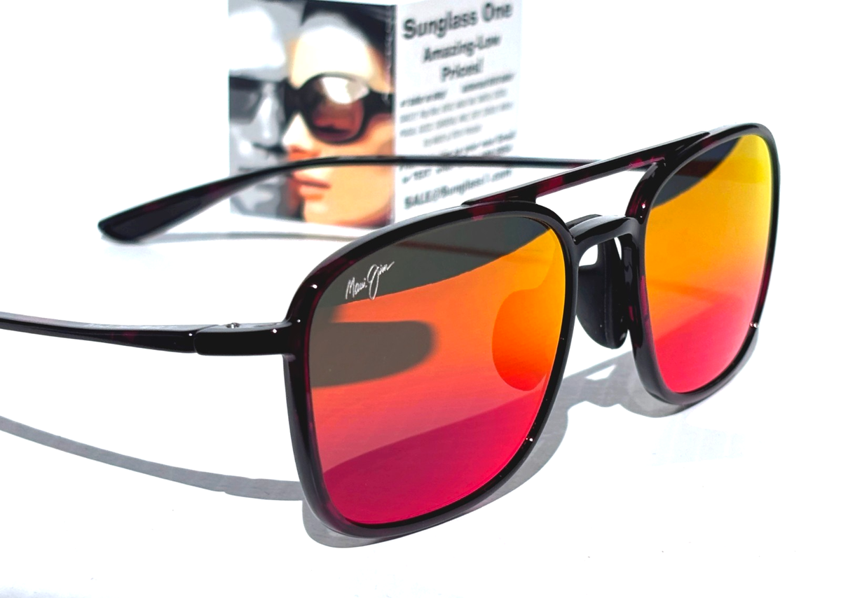 Maui Jim KEOKEA Red Black Tortoise POLARIZED Hawaii Lava Lens