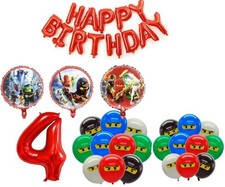 Decorazione Palloncini Festa 4° Compleanno Ninjago Età 4 Ragazze Ragazzi Ninja