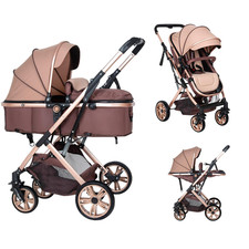 Cochecito bebe plegable capota ajustable alta vista antishock carrito infantil