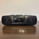 VTG Sony CFS-213 Radio Cassette Recorder Black Boombox UNTESTED EUC HANDLE