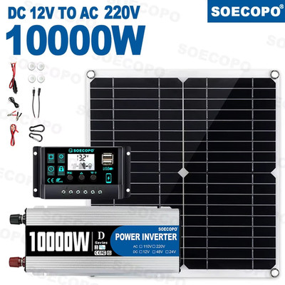 10000W Solaranlage Komplettset 300W Solarpanel Wechselrichter 100A Controller