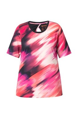 Ulla Popken Damen große Größen T Shirt Rücken Cut Out Rundhals Halbarm