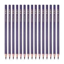 15PCS Colored Pencils Set, Wooden Oil Based Colored Drawing Pencil, Violet
