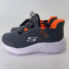 Skechers Slip-ins Boys Bounder Brisk-Burst Toddler Gray Orange Sz 9 Toddler