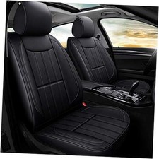 Leather Car Seat Covers for Cars SUV Pick-up Truck, Universal Full Set Black