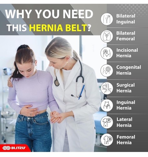 Hernia Belt for Bilateral, Double or Single Inguinal, Groin Hernia Support Truss - Picture 2 of 10