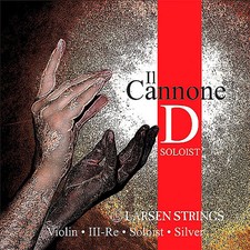 Larsen Cannone Soloist Violin D String 4/4 Silver Wound, Medium Gauge, Ball End