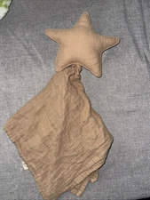 Mushie Star Security Blanket | Baby Lovey | 100% Organic Muslin Cotton (Natural)
