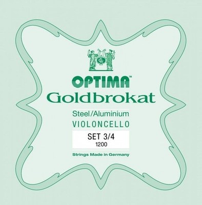 Cello Saiten Optima  Goldbrokat 3/4  Stahl Satz  862/1200B