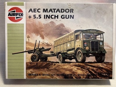 Airfix 01314 Serie 1 AEC Matador +5,5 Zoll Geschütz HO/OO Modellbausatz - Originalverpackt