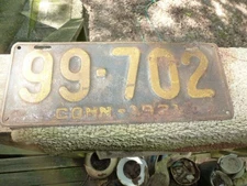 CONNECTICUT LICENSE PLATE-1921-#99 702-Original Paint