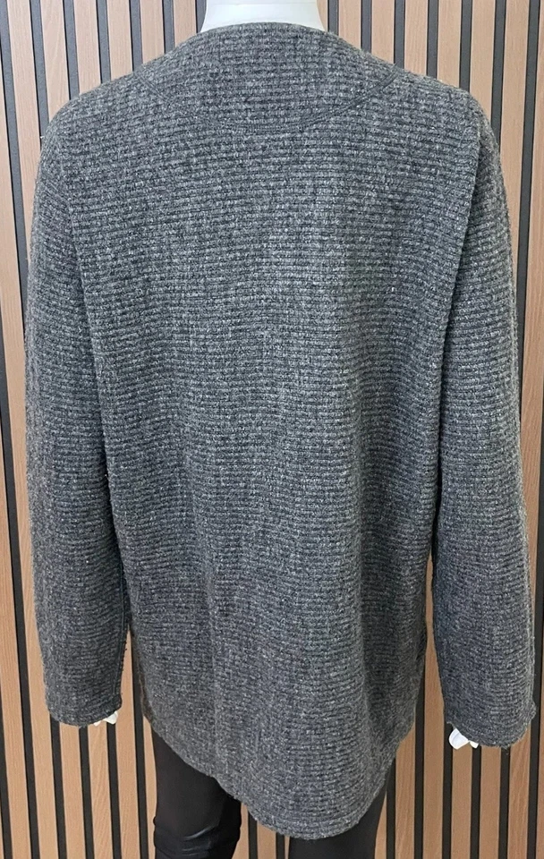 Polo Ralph Lauren女式M灰色毛衣羊毛开衫针织假日经典 — 第 3/4 张图片