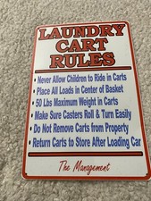 "Laundry Cart Rules" 7.75" X 11.5" Tin Signs Home Decors
