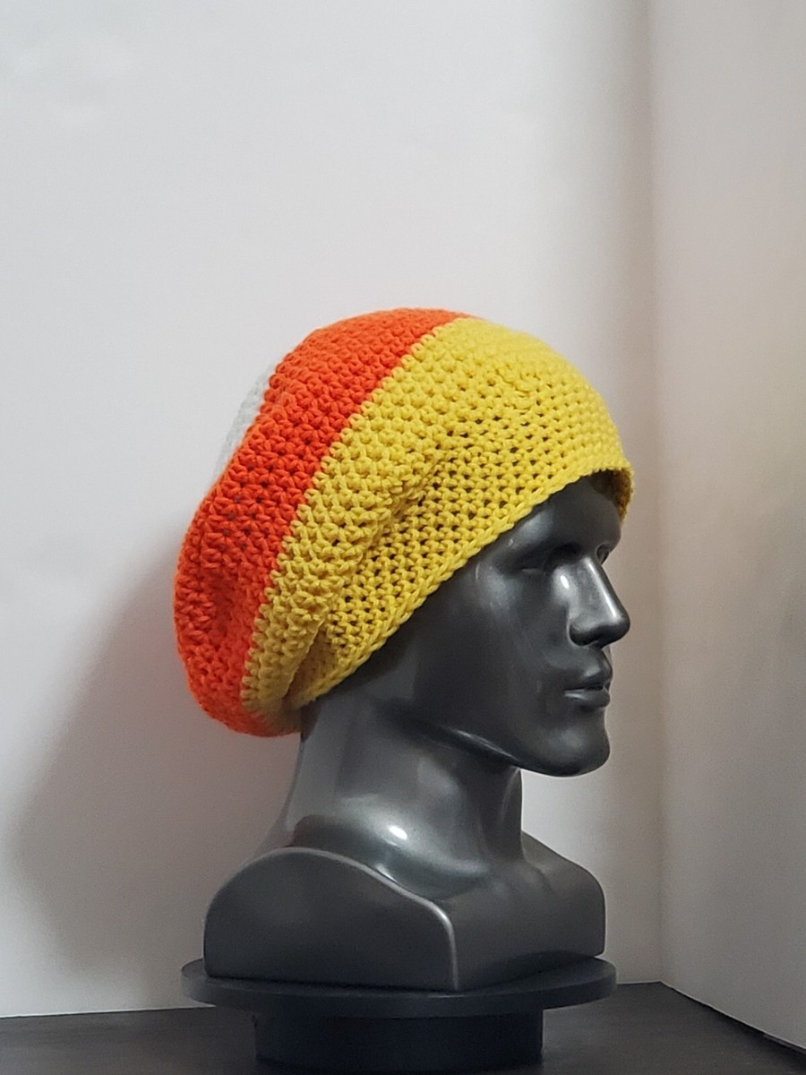 Candy Corn Beret Tam Hat Hippie Beanie Reggae Cap Dreadlocks