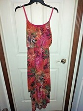 WOMEN JUNIOR SIZE MEDIUM MULTI-COLOR FLORAL PRINT BLOUSON DRESS BRAND BAILEY GI