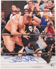 Stone Cold Steve Austin Signed 16x20 Photo BAS COA WWE Picture w/ Brock Lesnar
