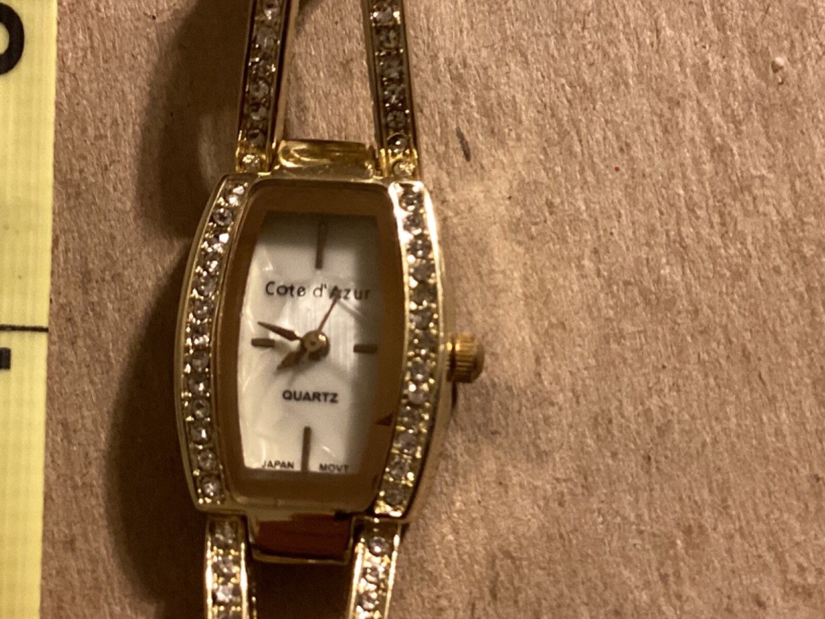 COTE D\'AZUR LADIES GOLD TONE WRAP QUARTZ WATCH WITH CRYSTALS AND RHINESTONES Cote d main image 3