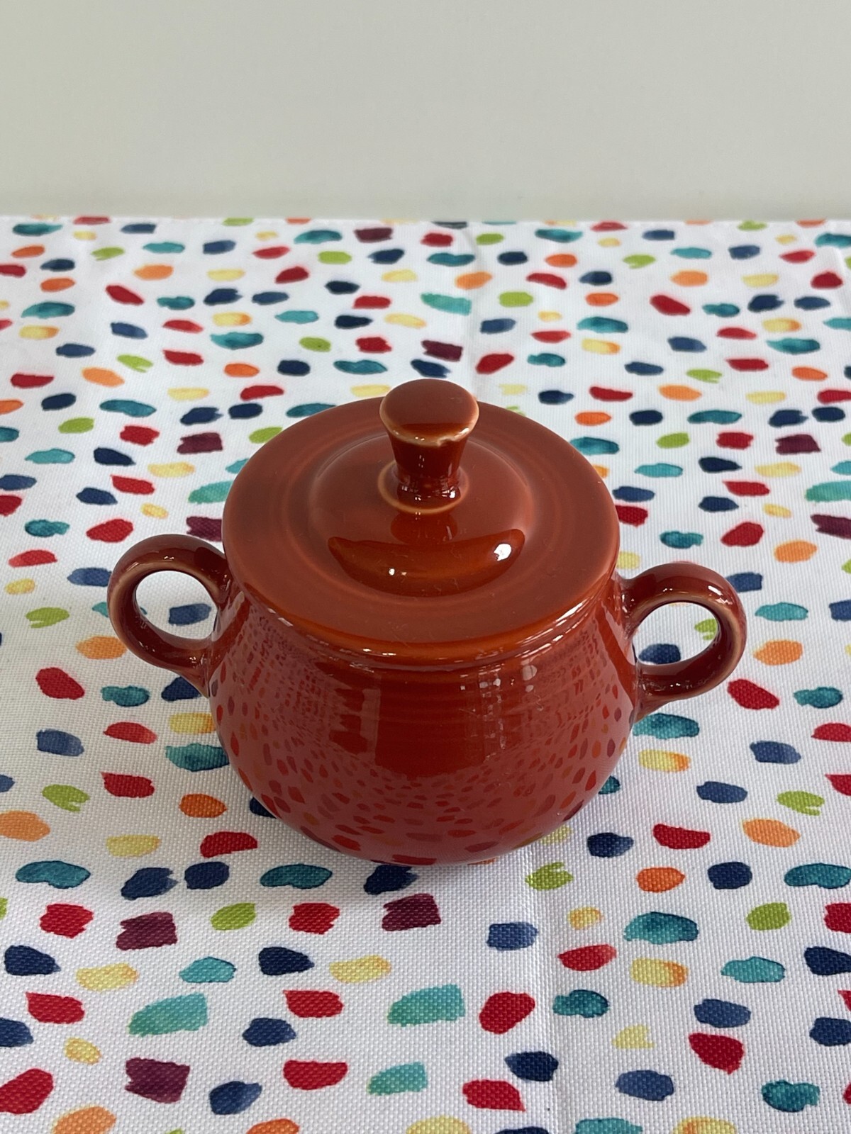 Fiestaware Paprika Small Sugar Bowl Fiesta Retired Burnt Orange