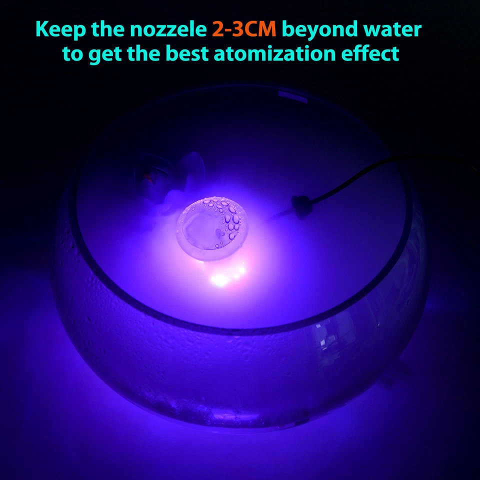 12 LED Mist Maker Fogger Ultrasonic Air Humidifer Atomizer Water Fountain Pond - Image 2 of 4
