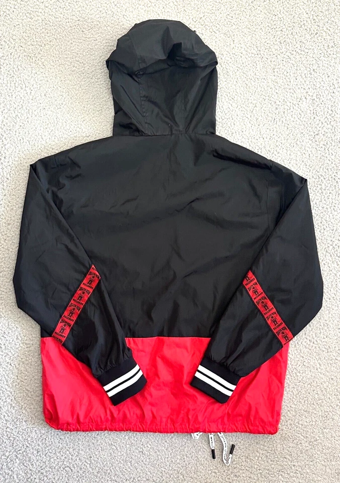 Death Road Records Track Suit Mens Nylon Windbreaker Parachute Red Black Hooded - Image 2 of 4
