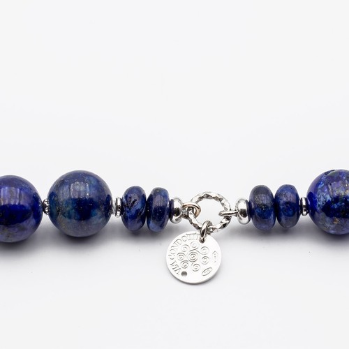 Collana in Lapislazzuli Perle Barocche Scaramazze pietre dure naturali e argento - Foto 5 di 6