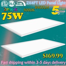 LED Ceiling Panel, 2x4 FT, 75Watt, Dimmable 0-10V, 8400 LM, 5000K Daylight White