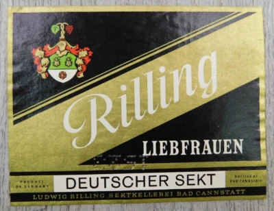 Rilling Liebfrauen Deutscher Sekt Germany Vintage Label Breweriana Winery - Image 1 of 4