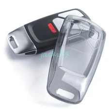 Black Transparent Key Fob Case Cover Holder For Audi A4 B9 A5 Q5 Q7 Accessories