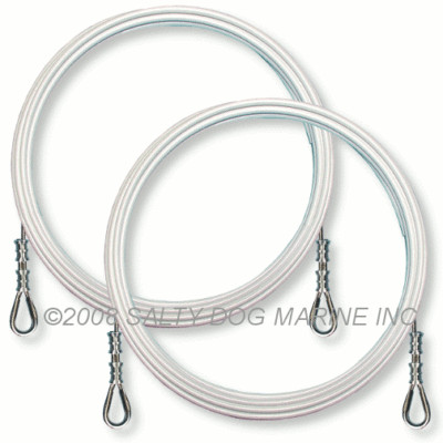 Pair Of SDM Shroud Wires (White) For Hobie Holder 14 Sailboat – New (2-259691)
