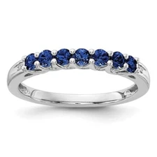 10k White Gold Sapphire & Diamond Ring Size 7