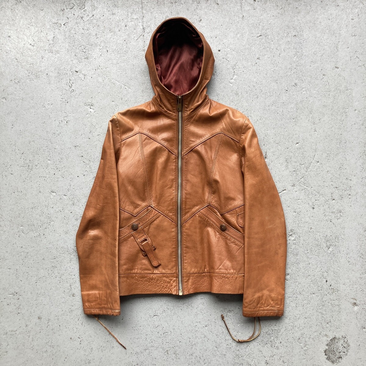 East West Musical Instruments Leather Hooded Montreux Jacket East West Musical Instruments Leather Hooded Montreux Jacket