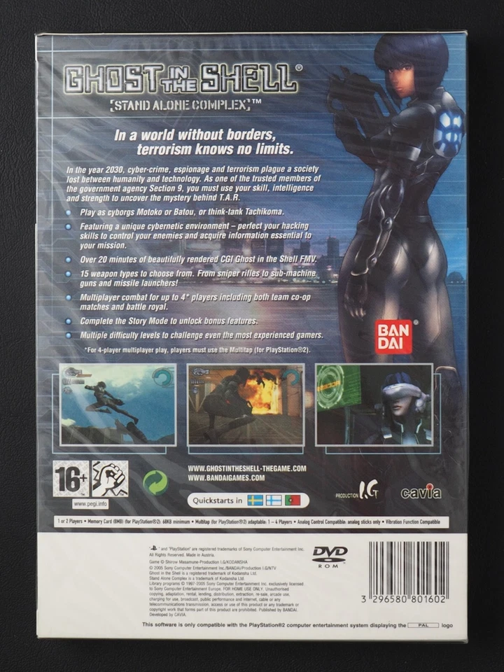 Ghost is the Shell: Stand Alone Complex (PAL PS2 Game) NEW & FACTORY SEALED - Image 2 of 4