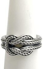 Amazing Solid 925 Sterling Silver Classic Rope Knot Design Women's Fashion Band