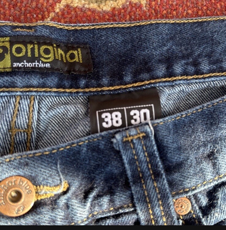 パンツ anchor blue ORIGINAL Denim Pants W32L30 Vintage Anchor Blue Jeans Baggy Mens 32 32 Denim Pants