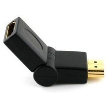 2x HDMI Right Angle Male To Female 90-180 Degree Adapter Adjustable HD Connecter