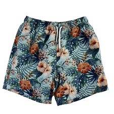 Franks Men's Lined Swim Trunks Hawaiian Floral   Size S