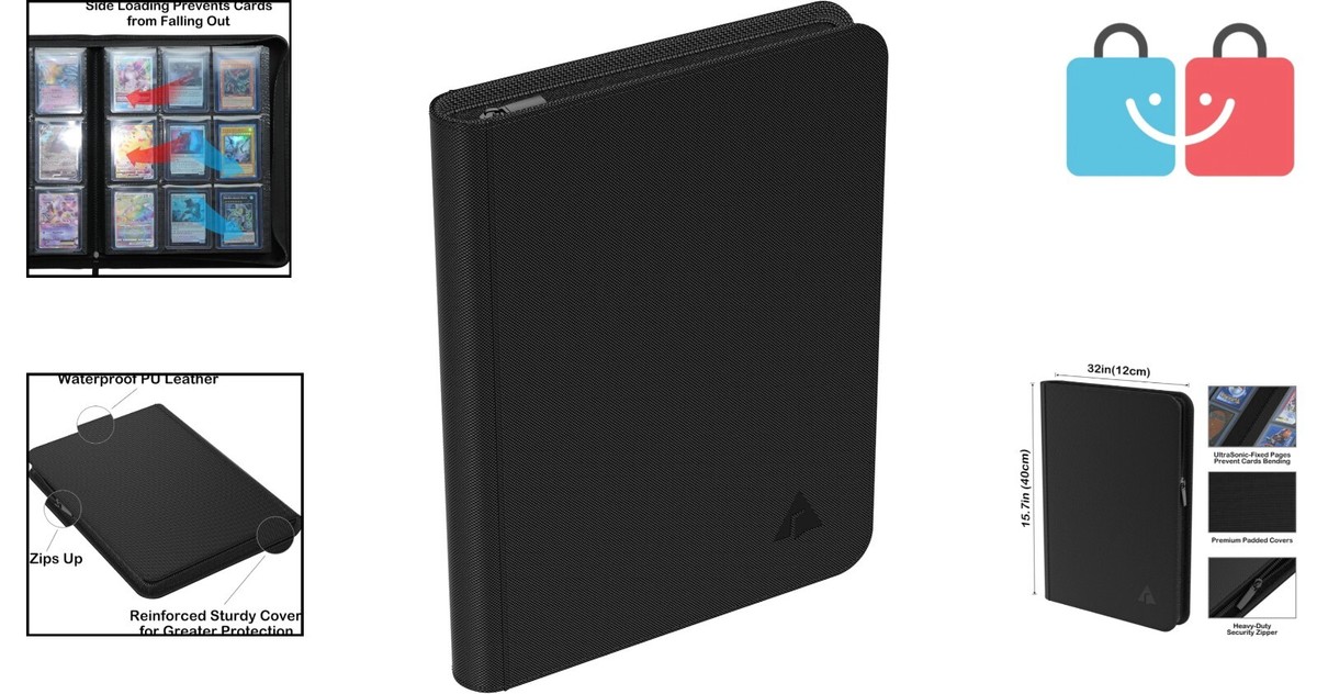 best side loading card binder 4-Pocket Green free binder with 20 pages of 9 pockets per page Toploader Storage Binder 9 Pocket