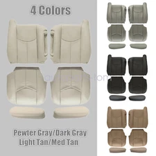 For 2003-2006 Chevy GMC Front Seat Cover Pewter Gray/Dark Gray/Light Tan/Med Tan