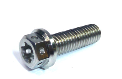 KTM M6X40 Titanium flanged dual drive cross drilled race spec bolts 0025060406