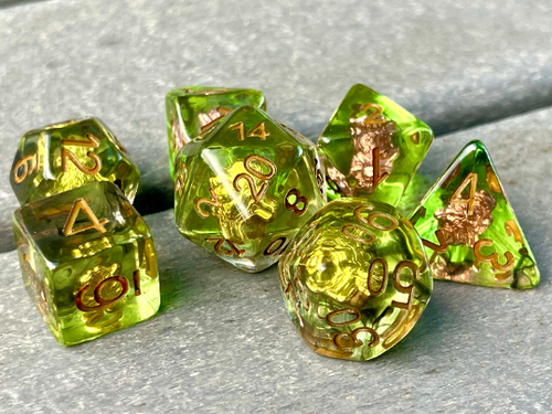 Dragon's Wild Druid - 7 Piece Resin Polyhedral 5e DND RPG Dice Set - Picture 4 of 7