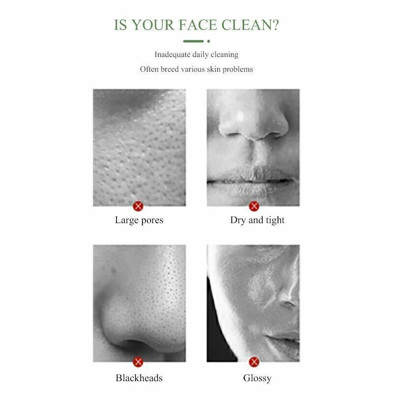 Green Tea Mask Stick Face Cleansing Oil Acne Blackhead Control Deep Clean Pore - Image 3 of 4