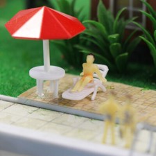 TYS17100 12pcs Échelle TT Modèle Ferroviaire 1:100 Chaise de Plage Banc