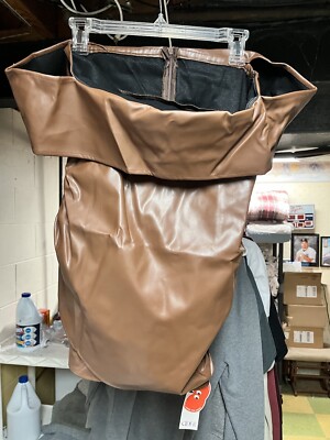 Cider Brown Faux Leather Off The Shoulders Corset Dress Size Large | eBay