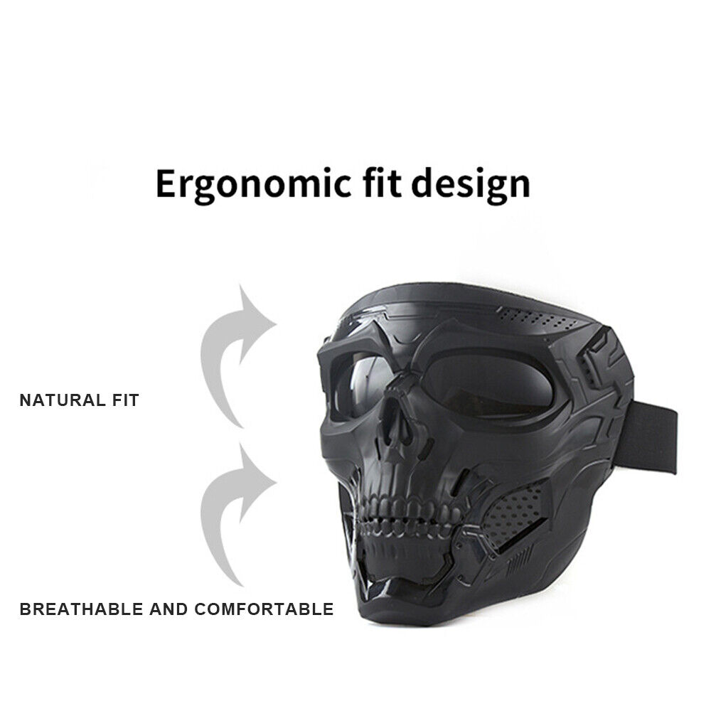 Skull Mask Outdoor Airsoft Paintball Tactical Full Face Protection Moto  Goggles